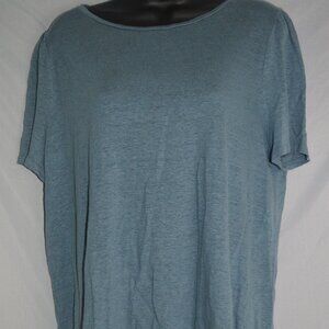 Loft linen women size XL blue grey shirt